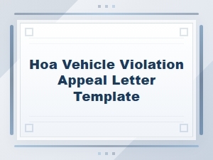 Hoa Vehicle Violation Appeal Letter Template