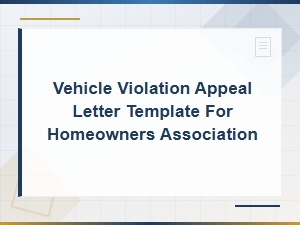 Hoa Vehicle Violation Appeal Letter Template