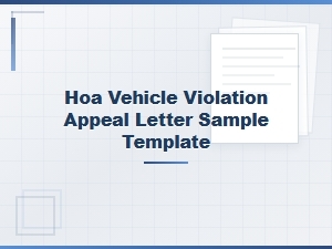 Sample Hoa Vehicle Violation Appeal Letter Template