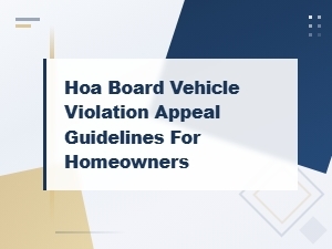 Vehicle Violation Appeal Process for Hoa Homeowners